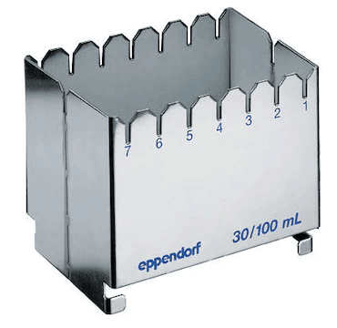 德國艾本德（Eppendorf）ReservoirRack,用于存放10mL、30mL和100mL試劑槽。最多可以放置7個試劑槽模塊或試劑槽